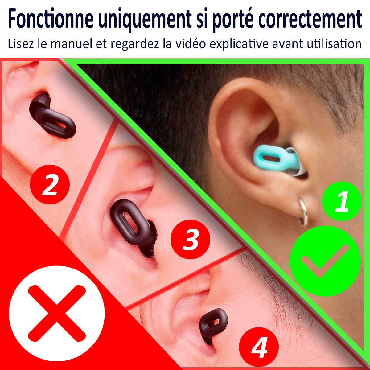 Saccater FOCUS Noise-Reducing Earplugs - Reusable Super Soft Silicone Ear Plugs in 60 HS, Perfect for Focus On Job Or Study, Noise Sensitivity & Travel, And For Nice Sleeping | NRR17 SNR23