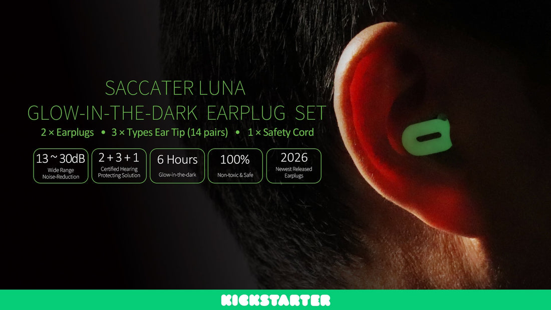 LAUNCH ON KICKSTARTER SOON: Saccater LUNA Glow-in-the-dark Earplug Set