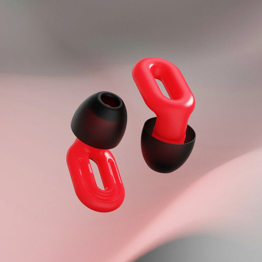 Saccater FOCUS Noise-Reducing Earplugs - Reusable Hearing Protection, Perfect for Focus On Job Or Study, Noise Sensitivity & Travel, And For Nice Sleeping | NRR17 SNR23 (Red)