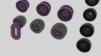 Saccater Focus Max Noise-reducing Earplugs - Ideal for comfy sleep, calm, stillness, travel, work safe, and hearing protection - with 3 type tips of Zen-Core foam tip, double-tip, and standard tip - up to SNR 30dB